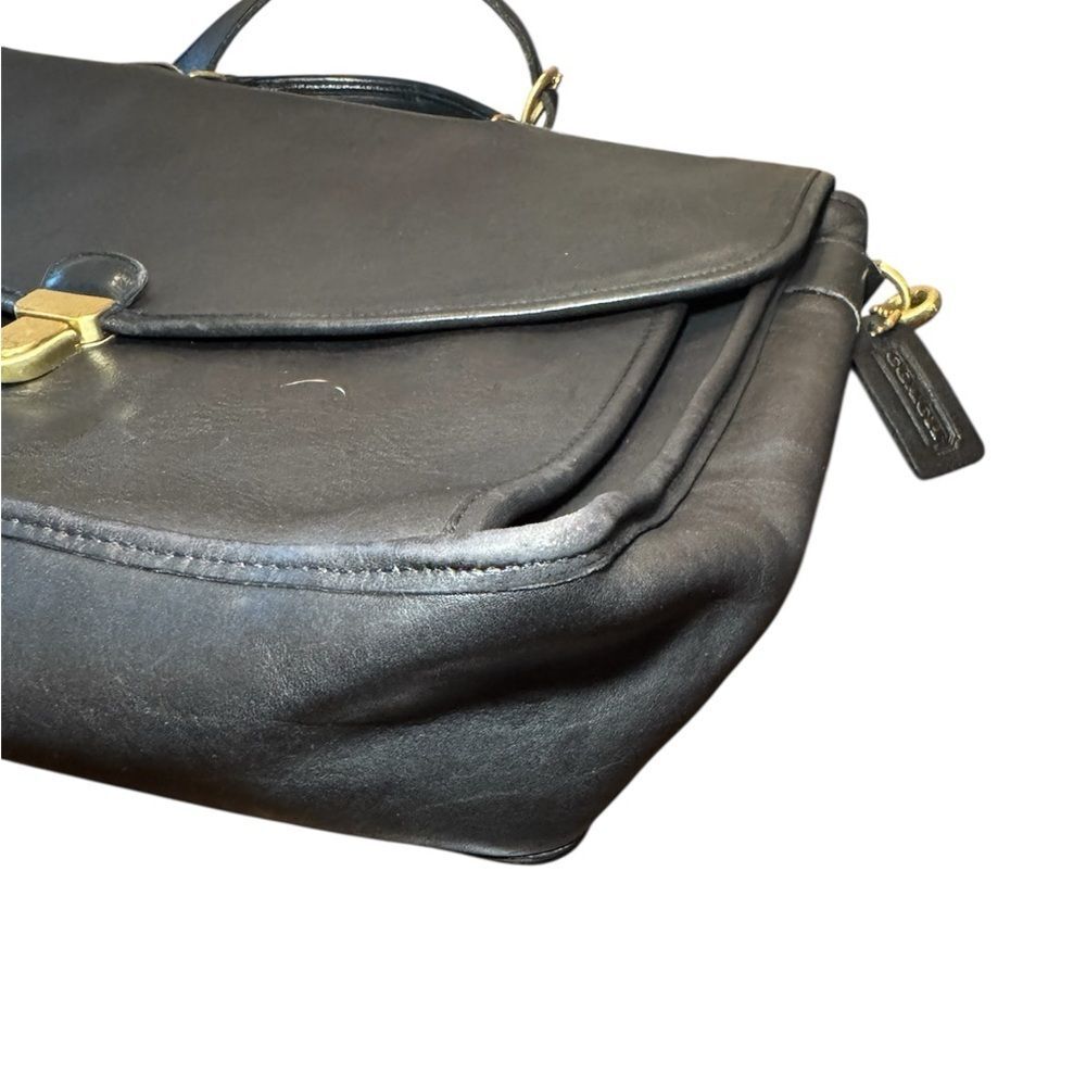 COACH Vintage Rare Morgan Black Leather Briefcase - Picture 15 of 16